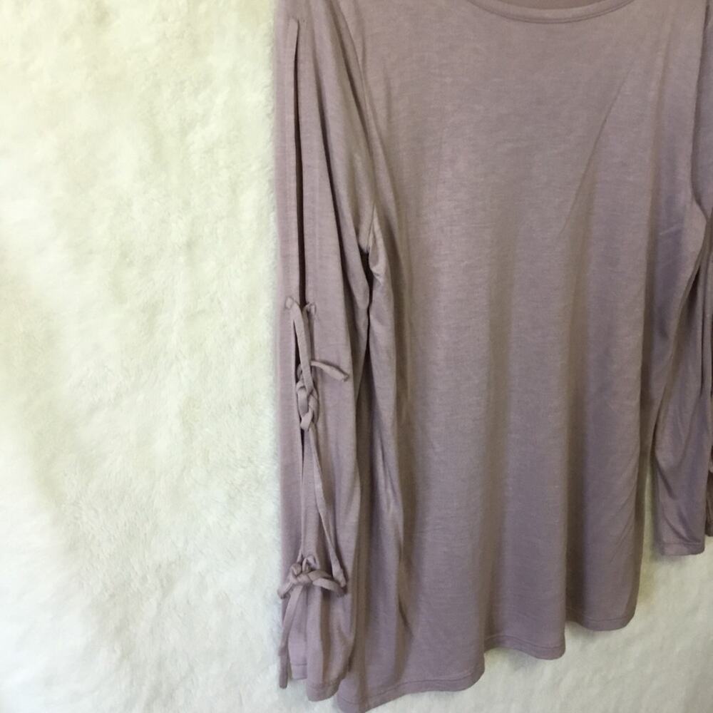 Loft Mauve Long Sleeve Tie-bow Top - Picture 4 of 7